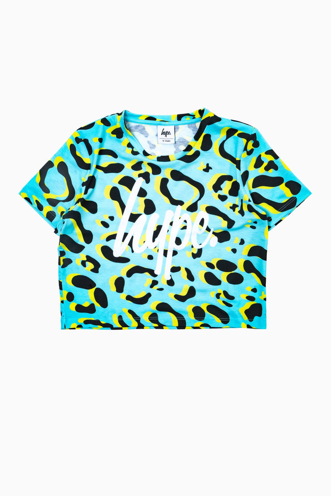 Hype Leopard Animal Kids Crop T-Shirt