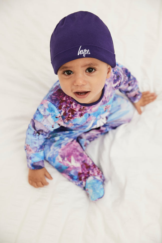 HYPE UNICORN PRINT SLEEPSUIT & HAT