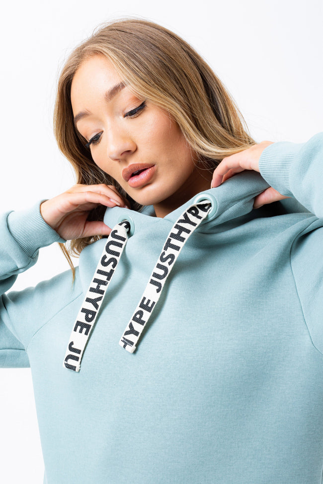 HYPE SAGE GREEN DRAWCORD WOMEN'S PULLOVER HOODIE