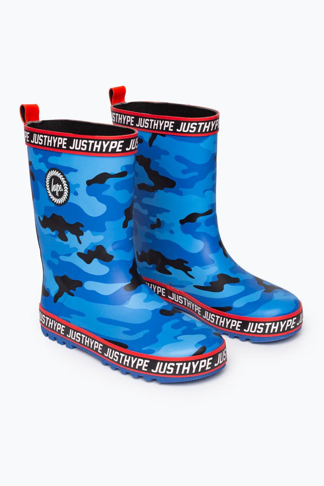 HYPE BLUE CAMO KIDS WELLIES