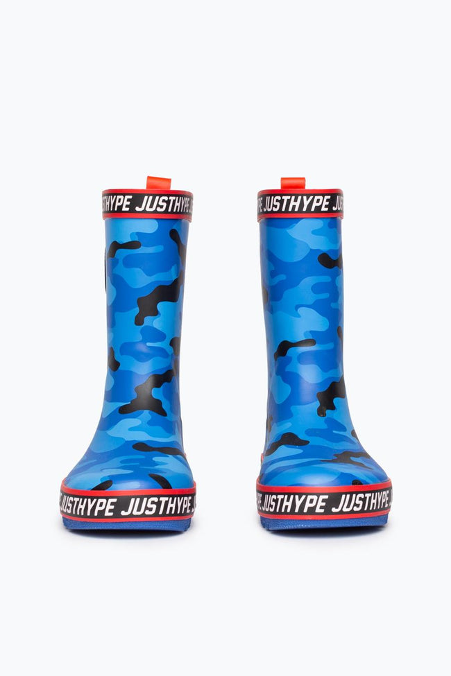 Hype Blue Camo Kids Wellies