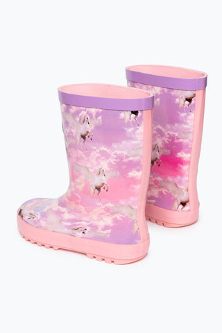 Hype Pink Unicorn Kids Wellies