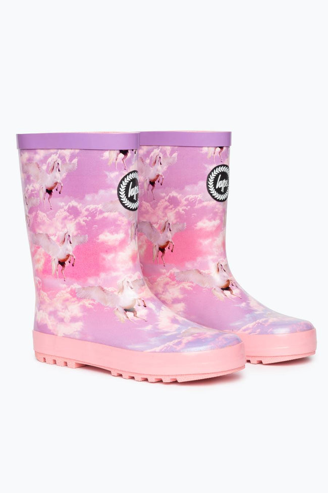 Hype Pink Unicorn Kids Wellies