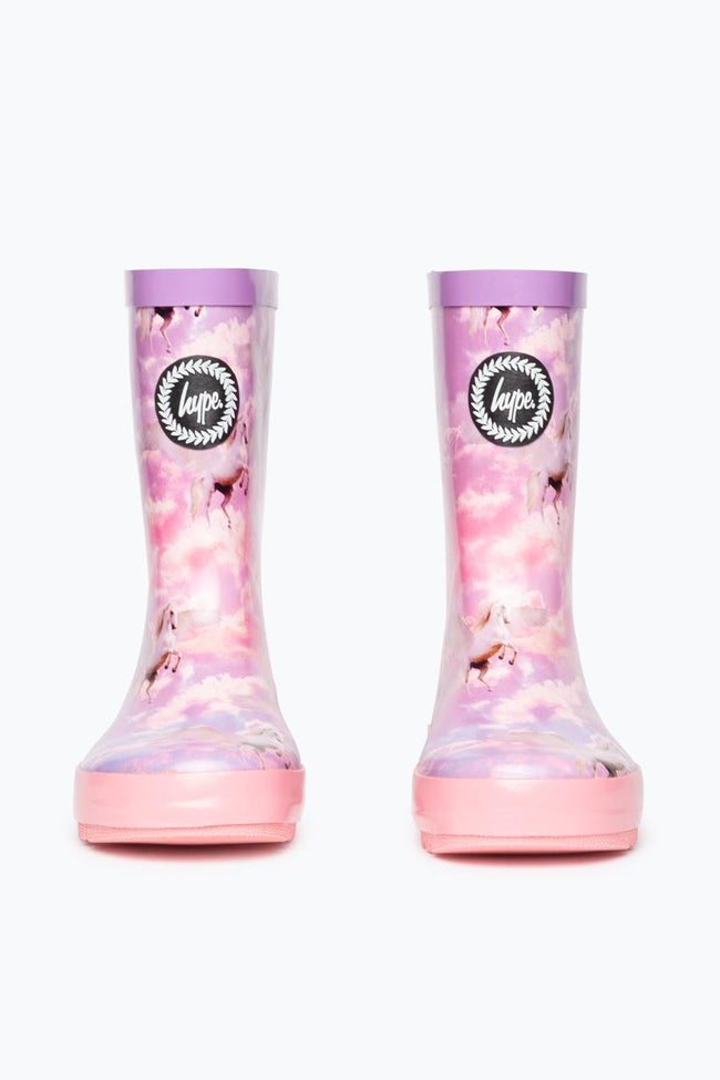 Hype Pink Unicorn Kids Wellies