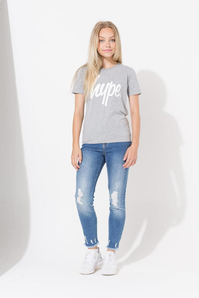 Hype Grey Script Kids T-Shirt