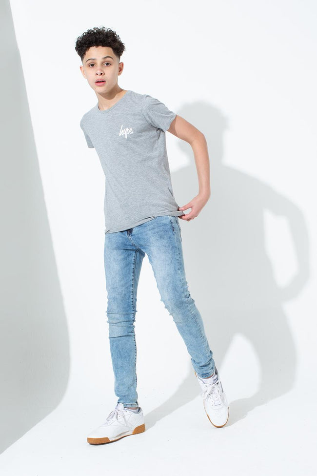 HYPE GREY MINI SCRIPT KIDS T-SHIRT