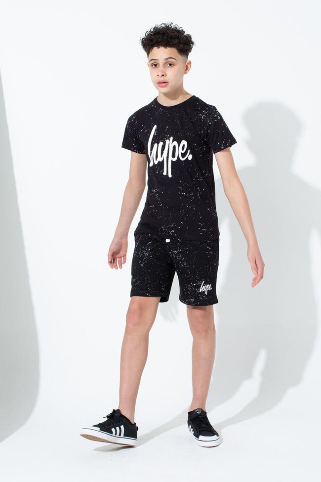 Hype Black Aop Speckle Kids T-Shirt