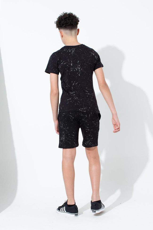 Hype Black Aop Speckle Kids T-Shirt