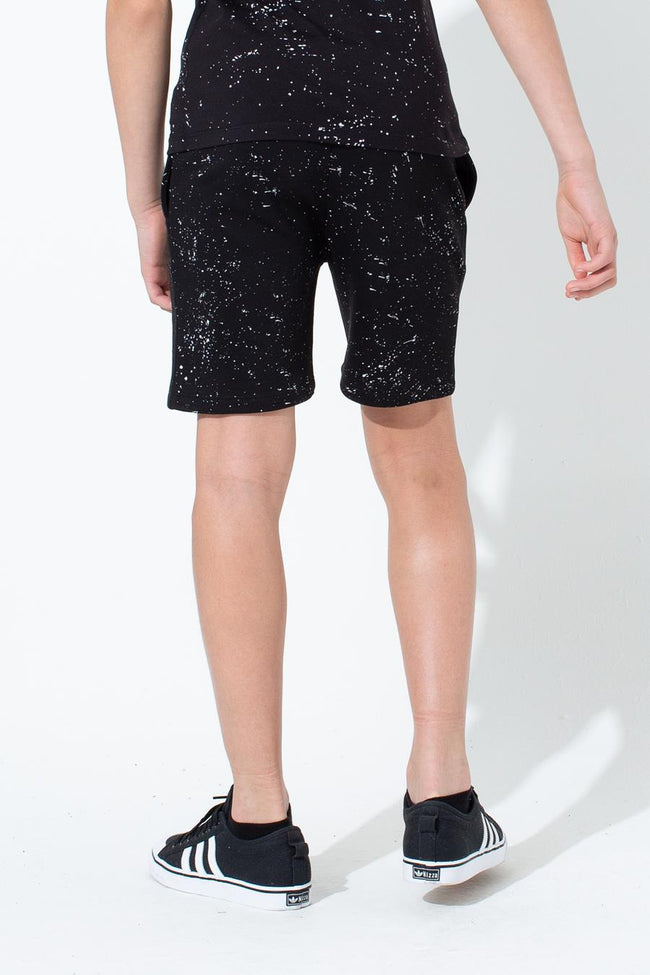 Hype Black Aop Speckle Kids Shorts