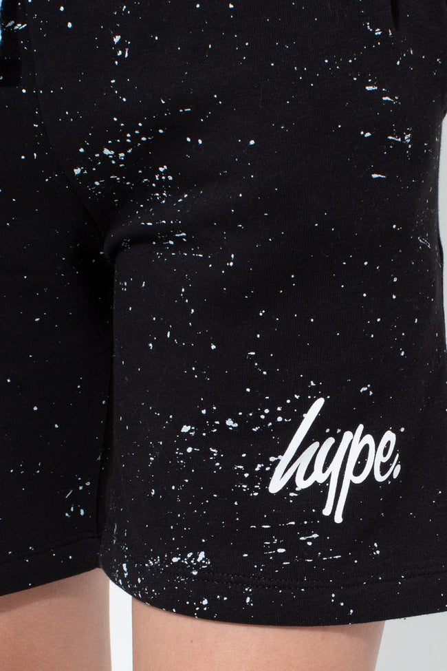 Hype Black Aop Speckle Kids Shorts