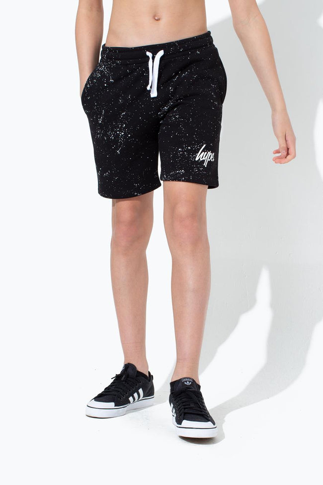 HYPE BLACK AOP SPECKLE KIDS SHORTS