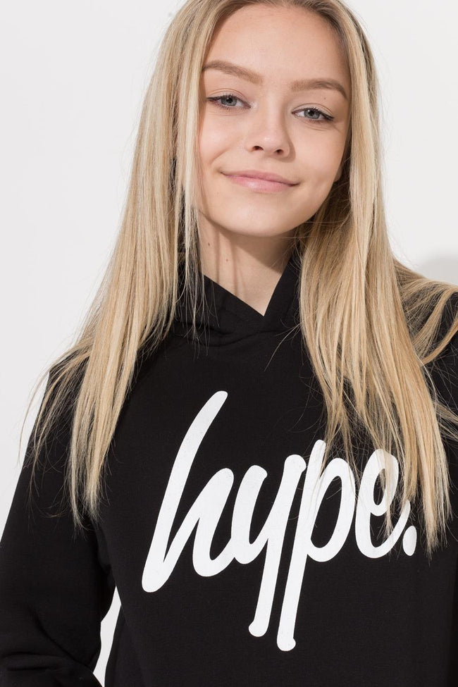 Hype Black Script Kids Pullover Hoodie