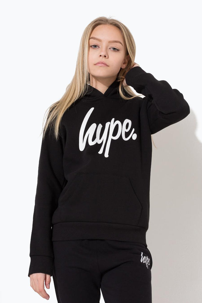 Hype Black Script Kids Pullover Hoodie