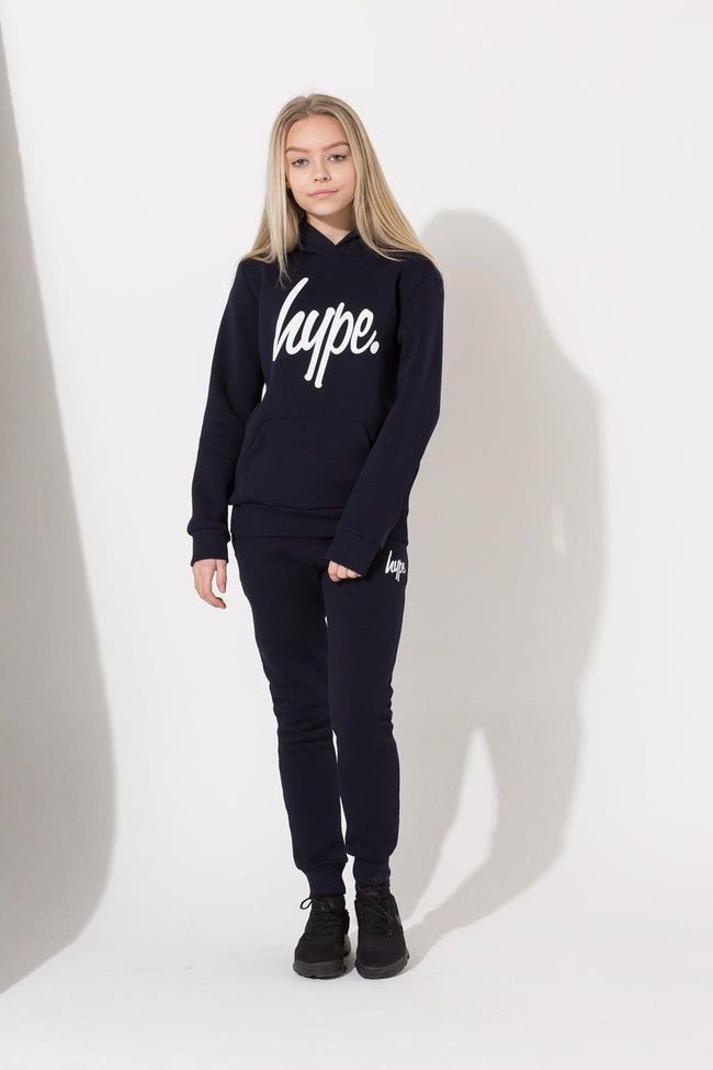 Hype Navy Script Kids Pullover Hoodie