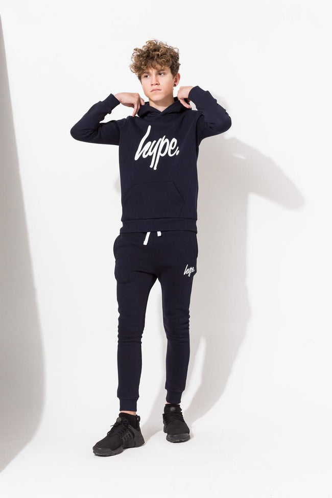 Hype Navy Script Kids Pullover Hoodie