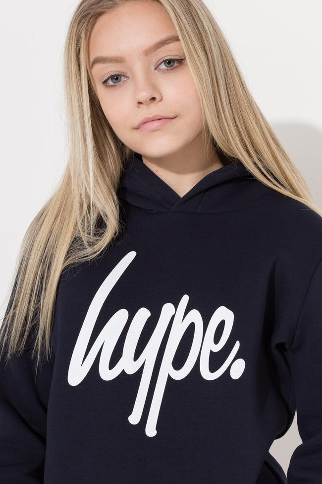 Hype Navy Script Kids Pullover Hoodie