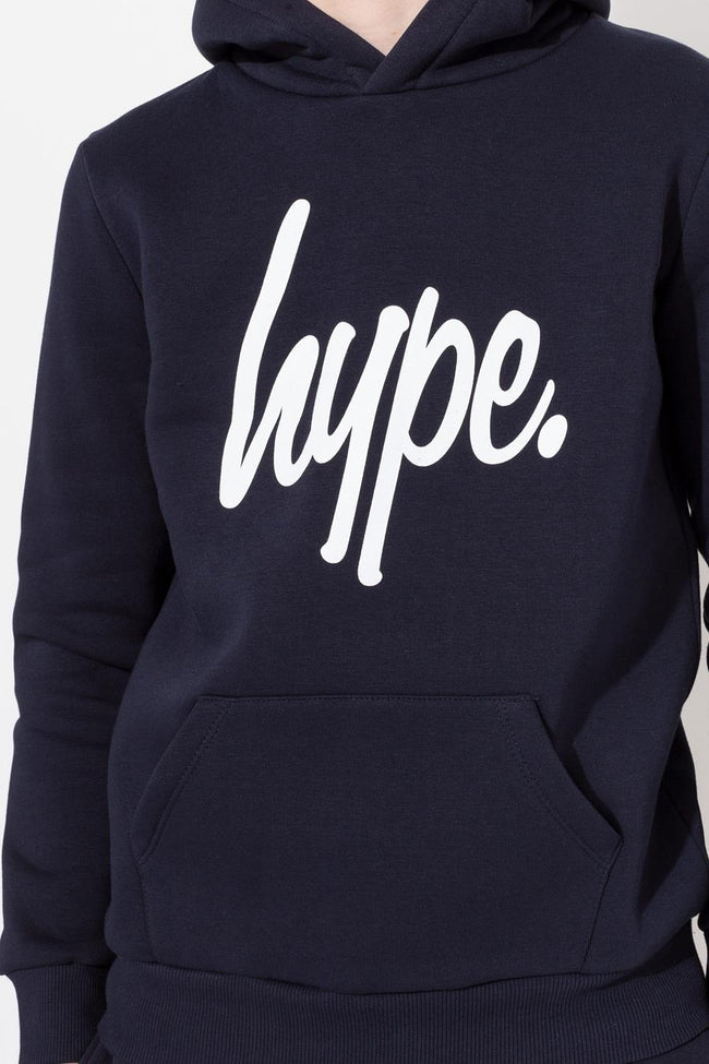 Hype Navy Script Kids Pullover Hoodie