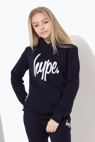 Hype Navy Script Kids Pullover Hoodie