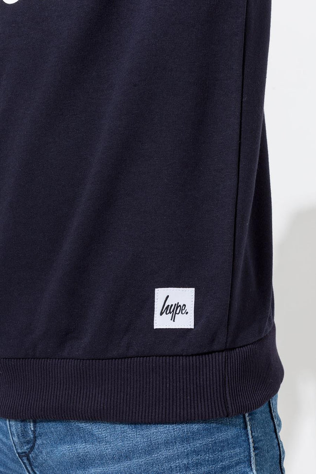 Hype Navy Script Kids Crew Neck