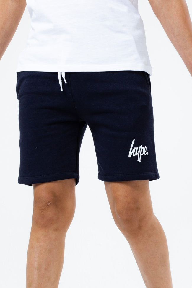 NAVY SCRIPT DRAWSTRING BOYS SHORTS