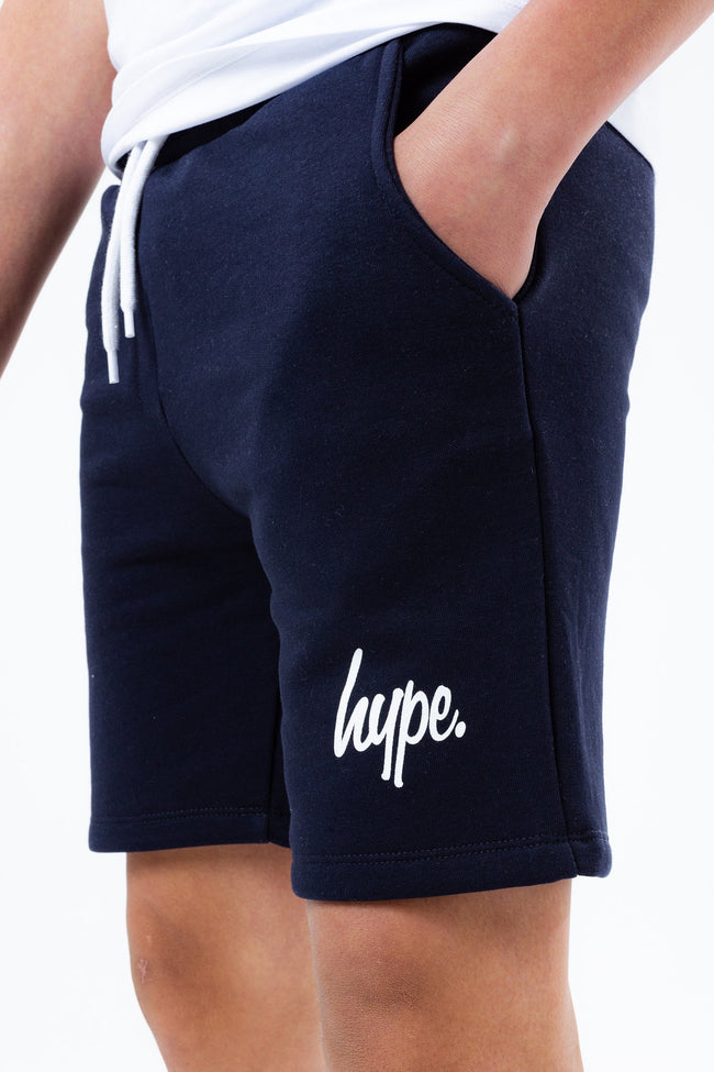 NAVY SCRIPT DRAWSTRING BOYS SHORTS