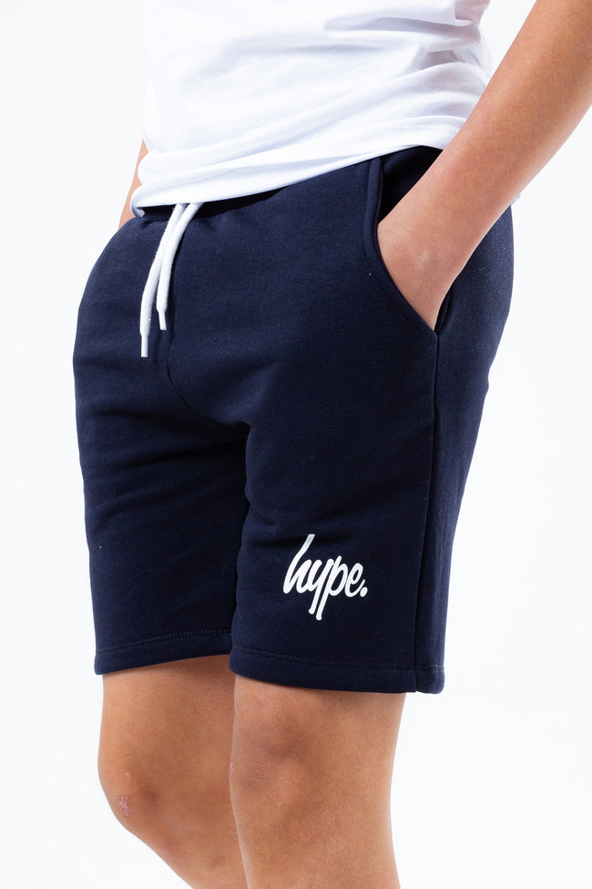 NAVY SCRIPT DRAWSTRING BOYS SHORTS