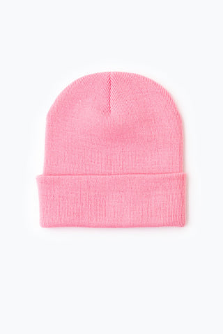 HYPE PINK SCRIPT BEANIE HAT