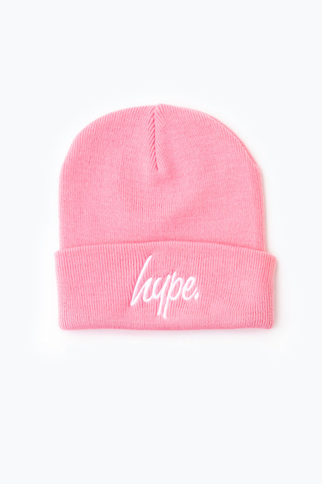 HYPE PINK SCRIPT BEANIE HAT