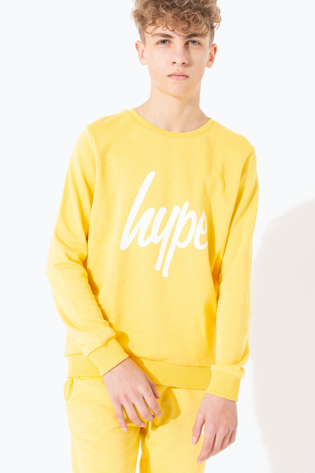 HYPE YELLOW HYPE SCRIPT KIDS CREW NECK