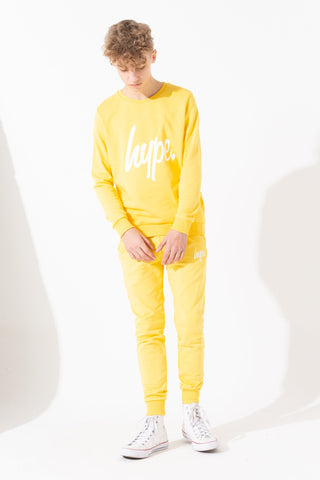 HYPE YELLOW HYPE SCRIPT KIDS CREW NECK