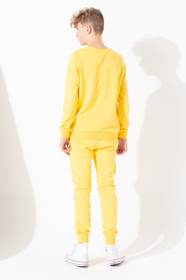 HYPE YELLOW HYPE SCRIPT KIDS CREW NECK