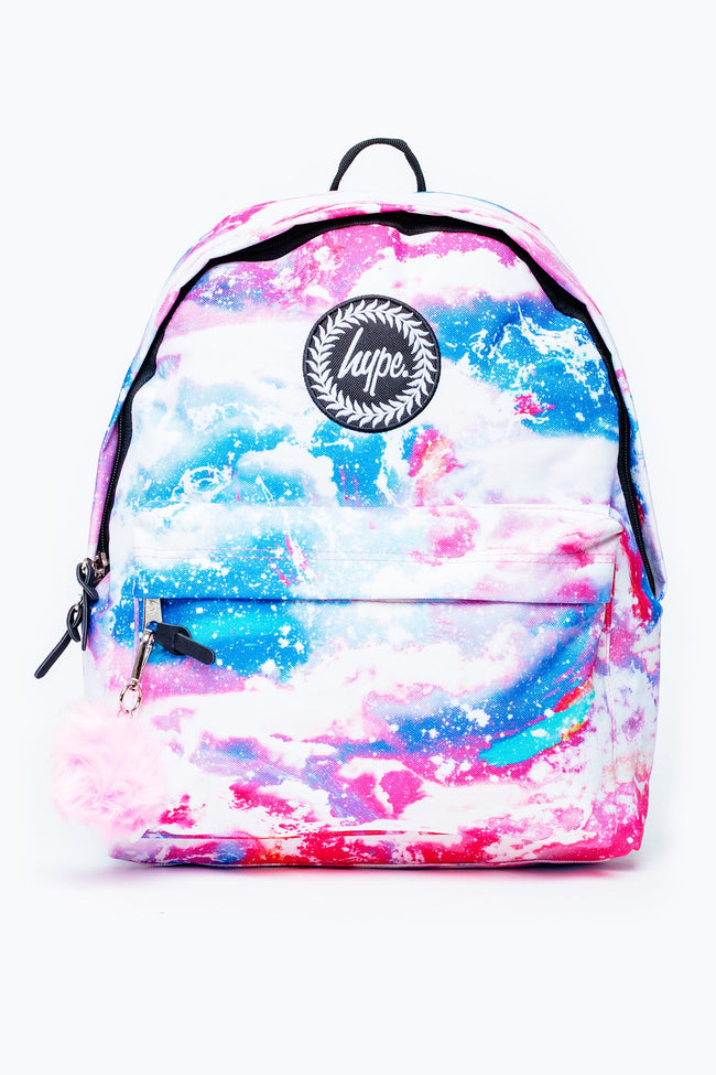 HYPE RAINBOW SPARKLE POM POM BACKPACK