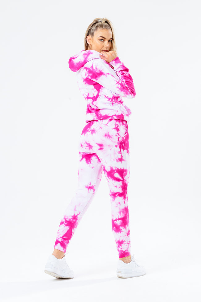 Hype Pink Tie Dye Scribble Logo Women'S Joggers