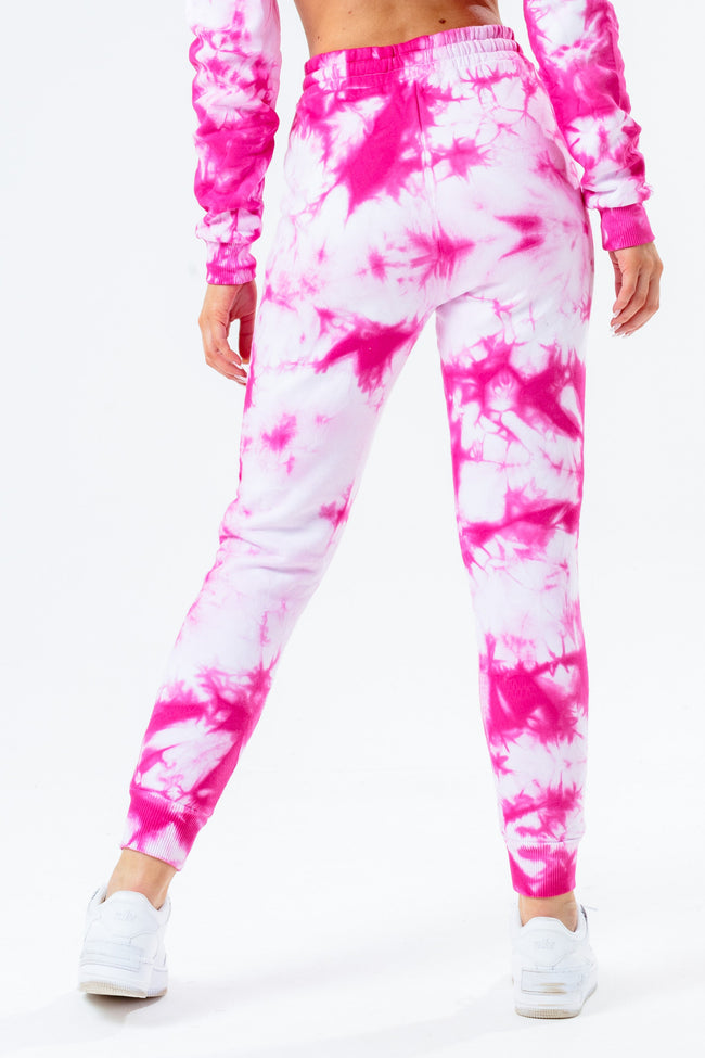 Hype Pink Tie Dye Scribble Logo Women'S Joggers