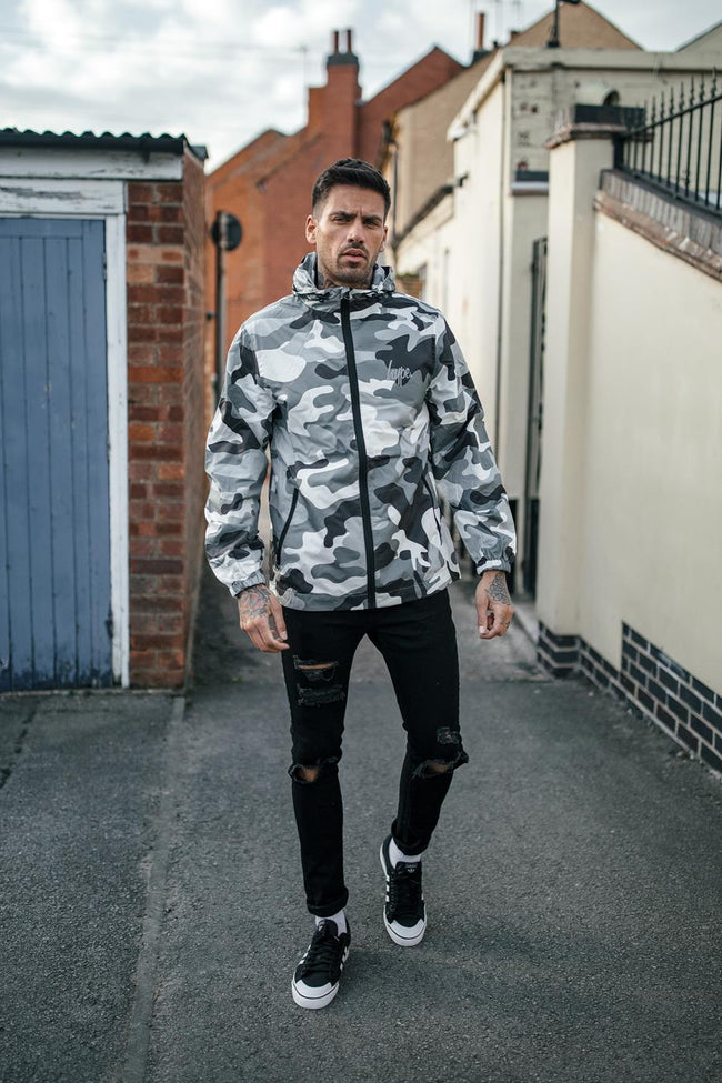 HYPE BLACK MONO MENS RUNNER JACKET