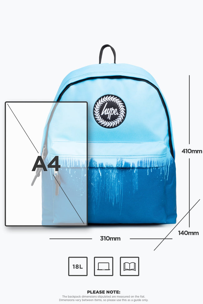 HYPE BLUE SPLATTER DRIPS BACKPACK