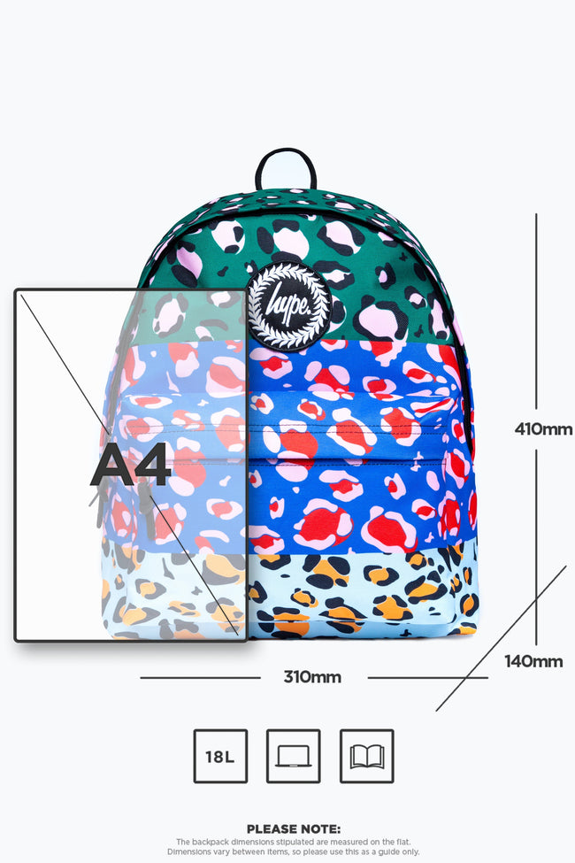 HYPE PRIMARY STRIPE LEOPARD BACKPACK