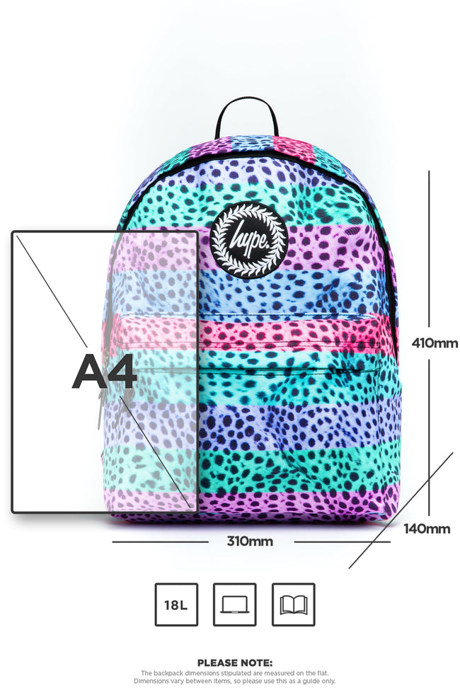 HYPE STRIPE PASTEL CHEETAH BACKPACK