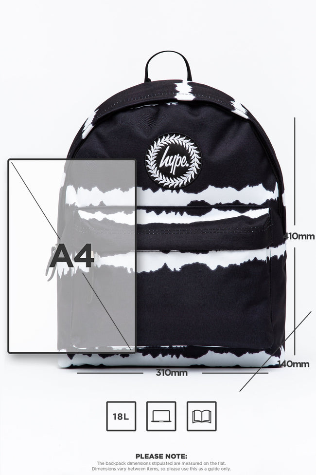 HYPE BLACK STRIPE TIE DYE BACKPACK