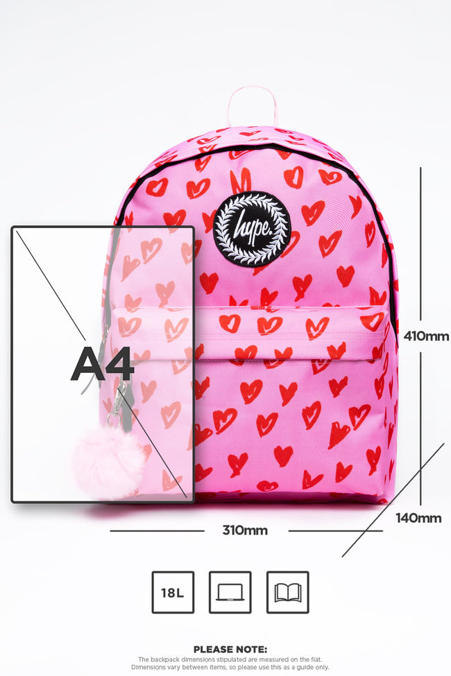 HYPE SCRIBBLE HEART BACKPACK