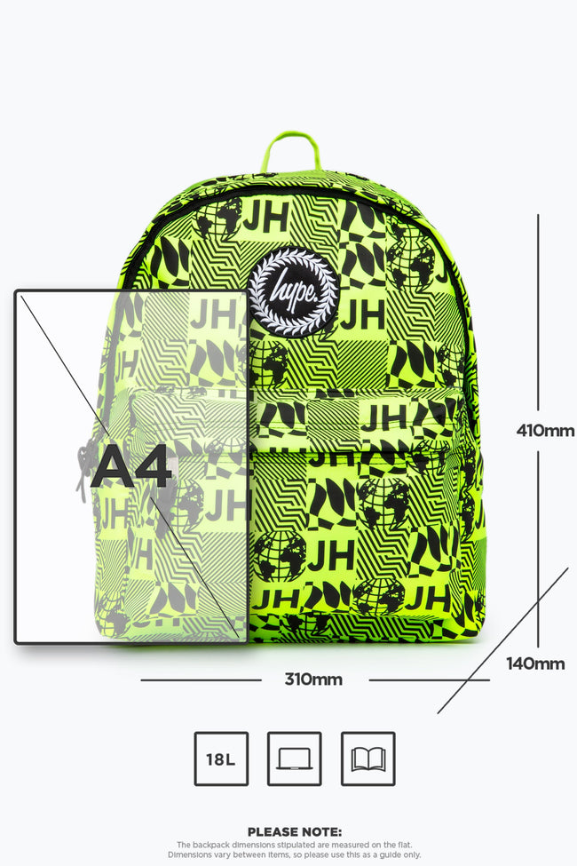 HYPE NEON REPEAT SQUARE BACKPACK