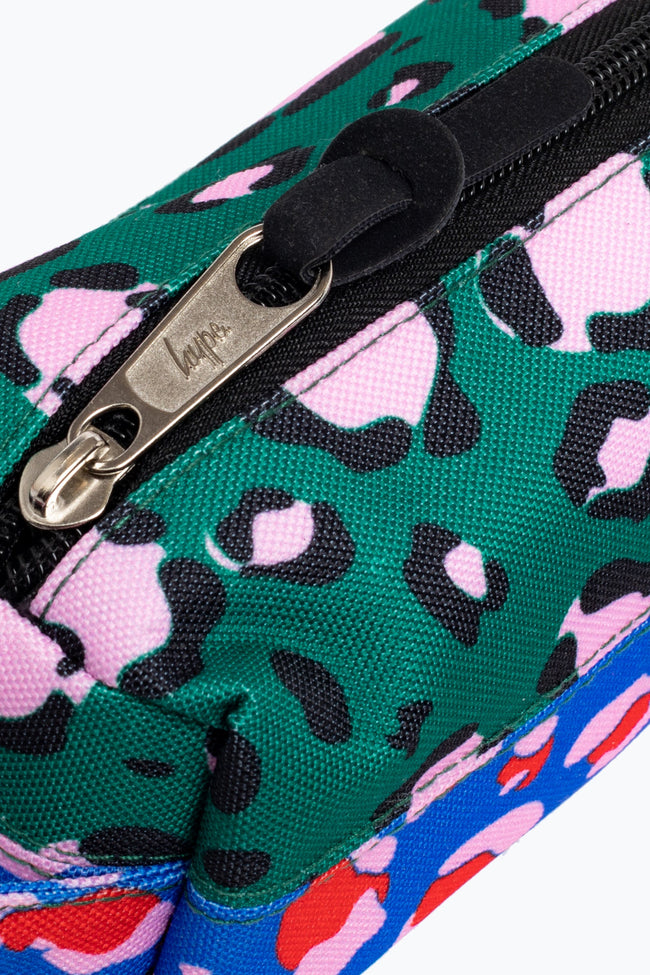 HYPE PRIMARY STRIPE LEOPARD PENCIL CASE