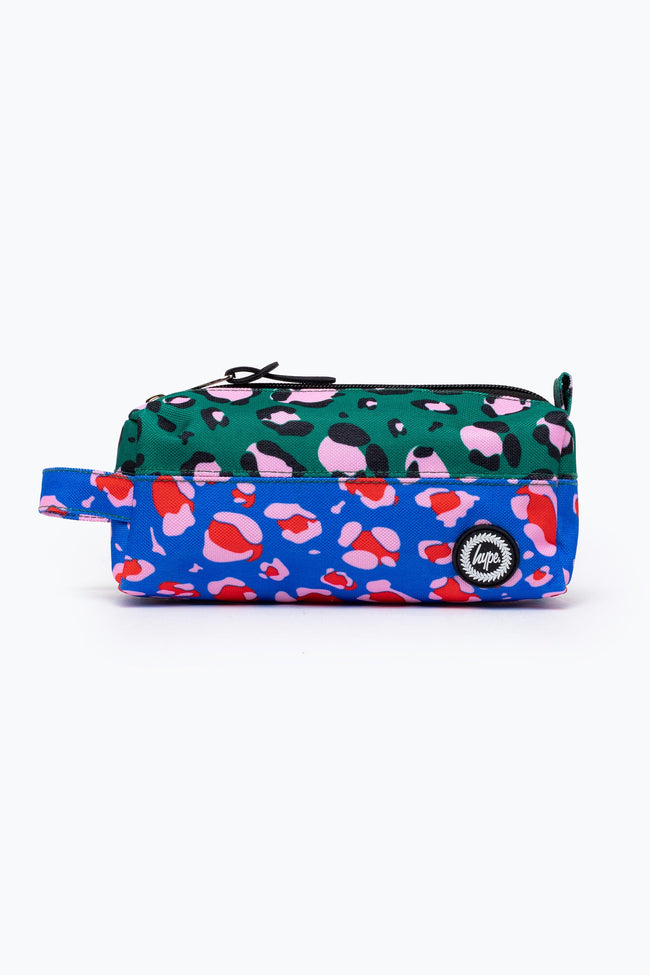 HYPE PRIMARY STRIPE LEOPARD PENCIL CASE