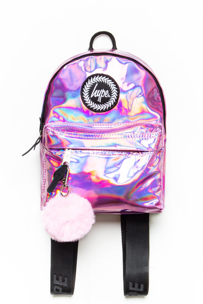 HYPE PINK HOLOGRAPHIC MINI BACKPACK