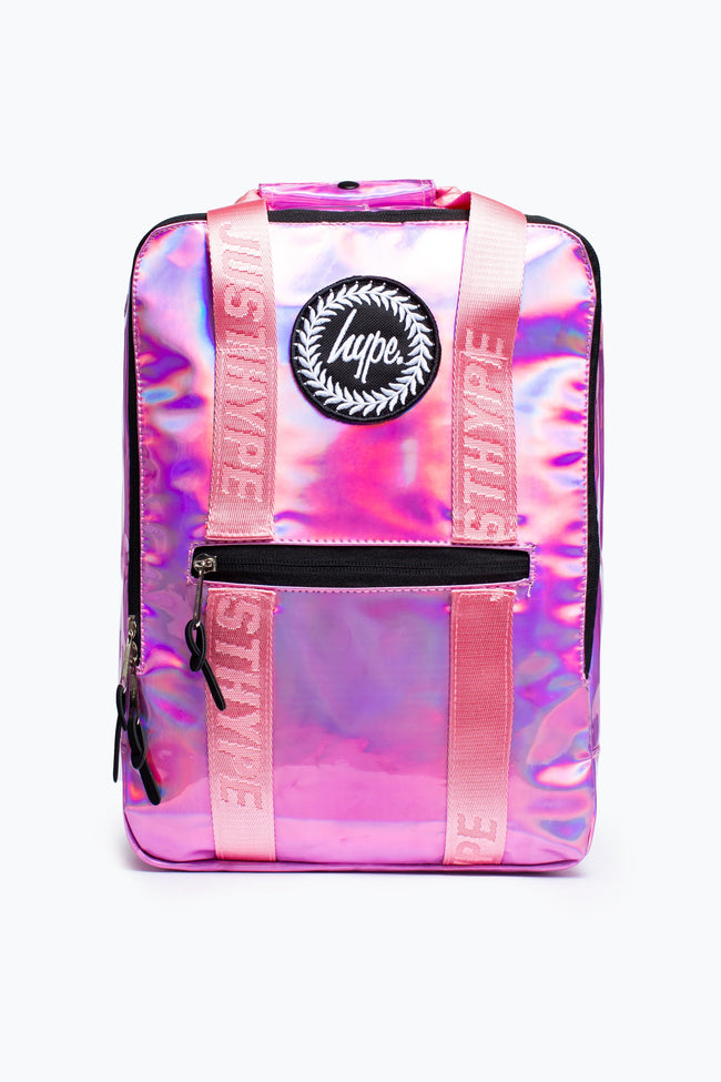 HYPE PINK HOLOGRAPHIC BOXY BACKPACK