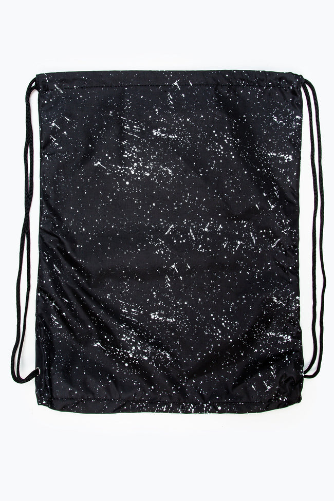 HYPE BLACK WHITE SPECKLE DRAWSTRING BAG