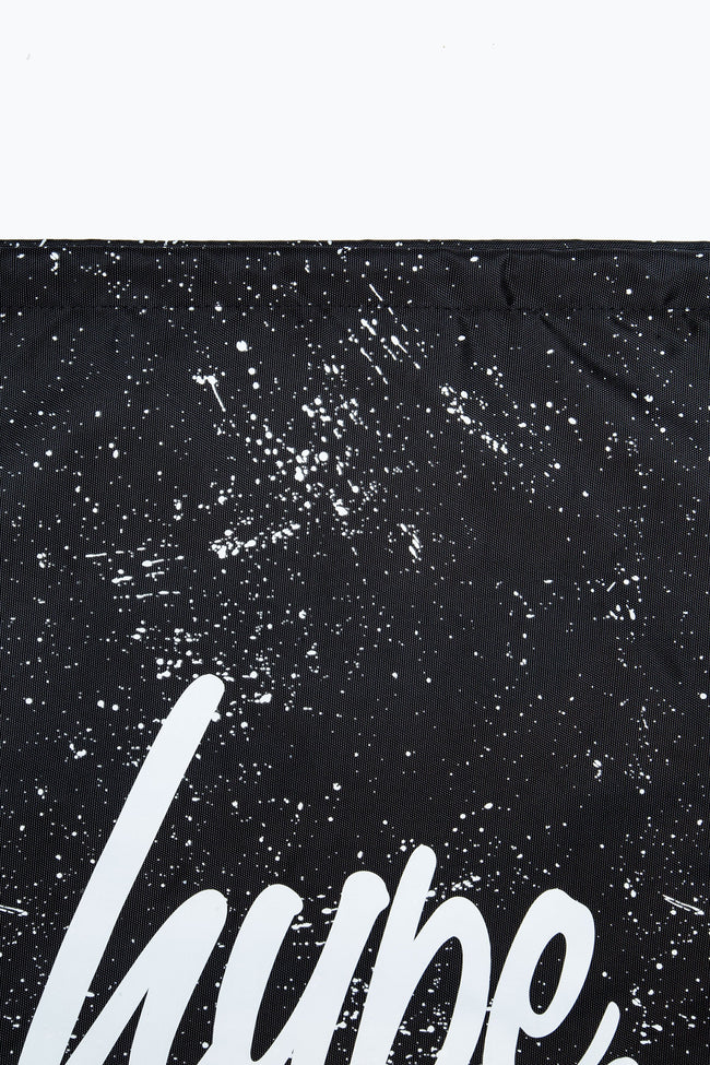 HYPE BLACK WHITE SPECKLE DRAWSTRING BAG