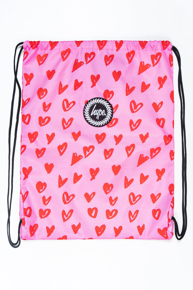 HYPE SCRIBBLE HEART DRAWSTRING BAG