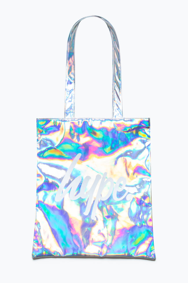 HYPE SILVER HOLOGRAPHIC TOTE BAG