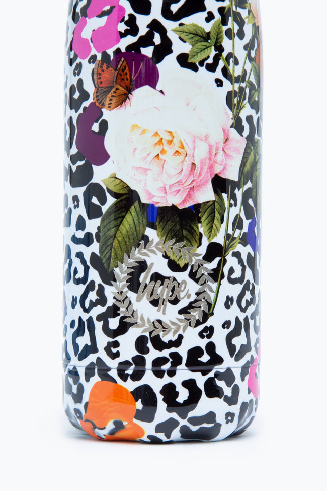 HYPE LEOPARD FLORAL METAL WATER BOTTLE - 500ML